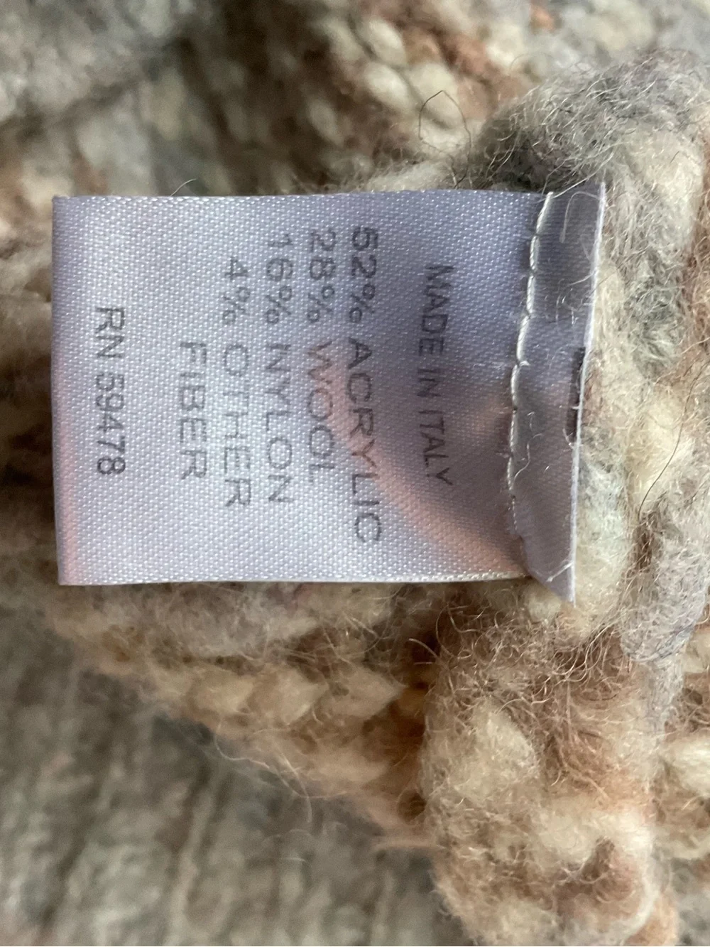 Esmara Knit Striped Sweater Gray Beige Cream Mock Neck Soft Cozy Size S